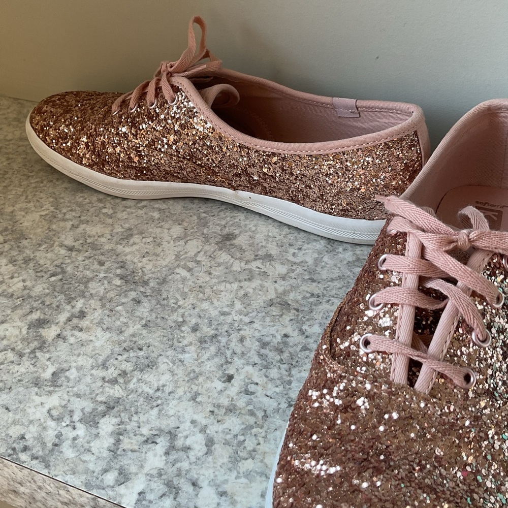 Keds Rose Gold Glitter Sneakers - Picture 2 of 4
